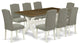 X077En206-9, 9-Piece Dinette Set Table Top and 8 Chairs, Linen White