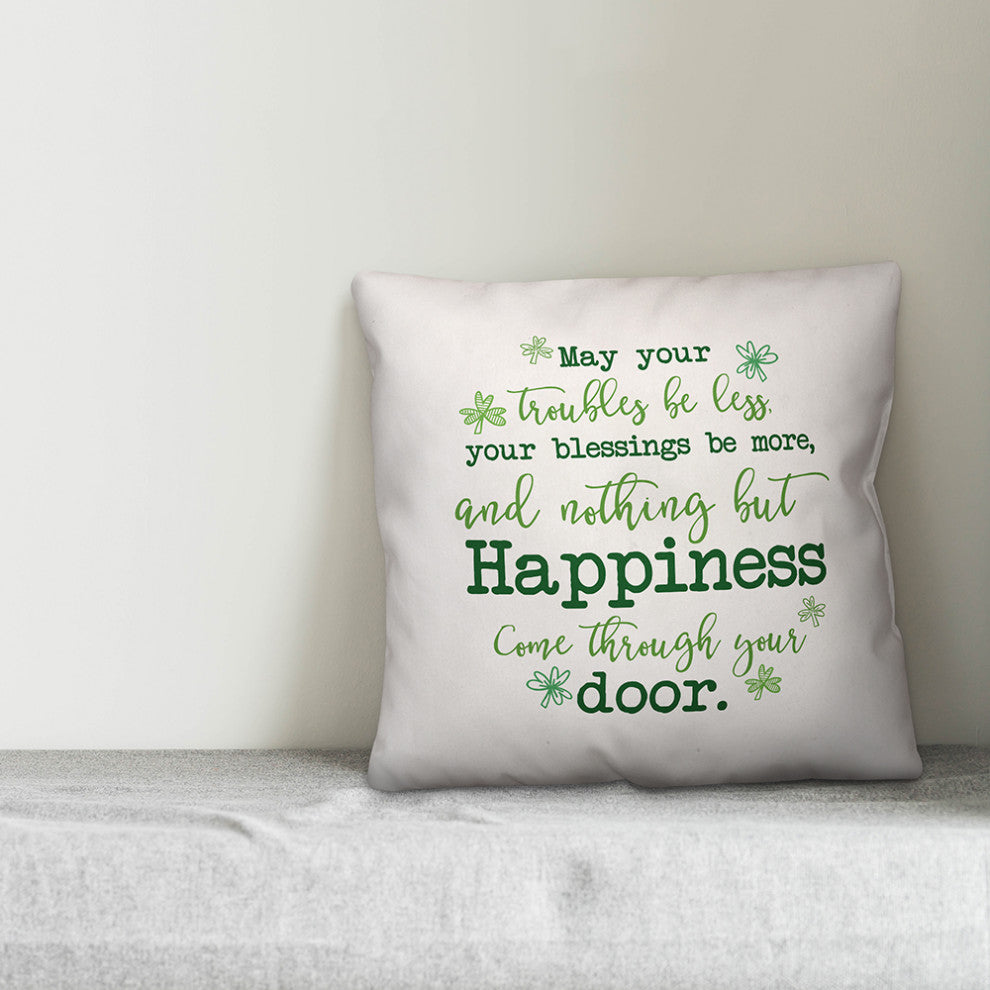 Shamrock Irish Blessing 18x18 Spun Poly Pillow