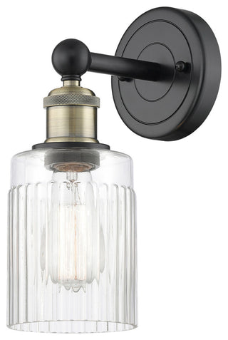 Hadley 1-Light 5" Sconce, Black Antique Brass Finish, Clear Shade