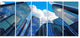 Elevated Business Buildings, Cityscape Canvas Art Print, 60"x28", 5 Panels