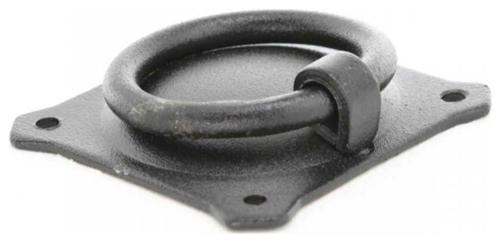 Black Wrought Iron Mission Style Ring Cabinet Pull Swing Handles 2in Set of 4