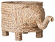 Hand-Woven Water Hyacinth Elephant Shaped Basket, Natural