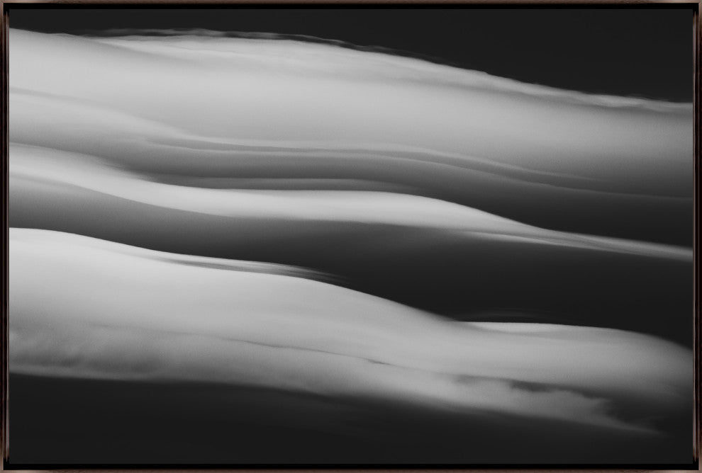 54x36 Lenticular Clouds II, Framed Artwork, Espresso