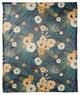 Navy Tropical Floral 50x60 Coral Fleece Blanket