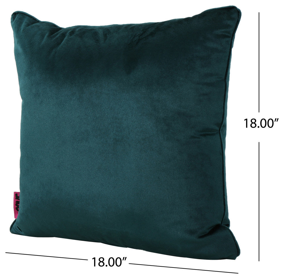 GDF Studio Velvin Modern Fabric Throw Pillows, Set of 2, Teal