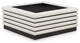 Rory Black Faux Leather Coffee Table, Cream, Square, Black Finish