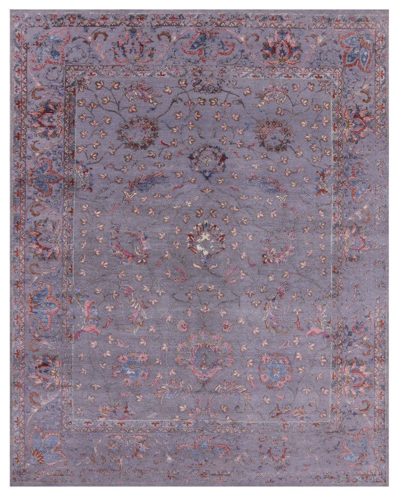Wool and Silk Persian Hand-Knotted Rug 8' 0" X 10' 0" Q6240