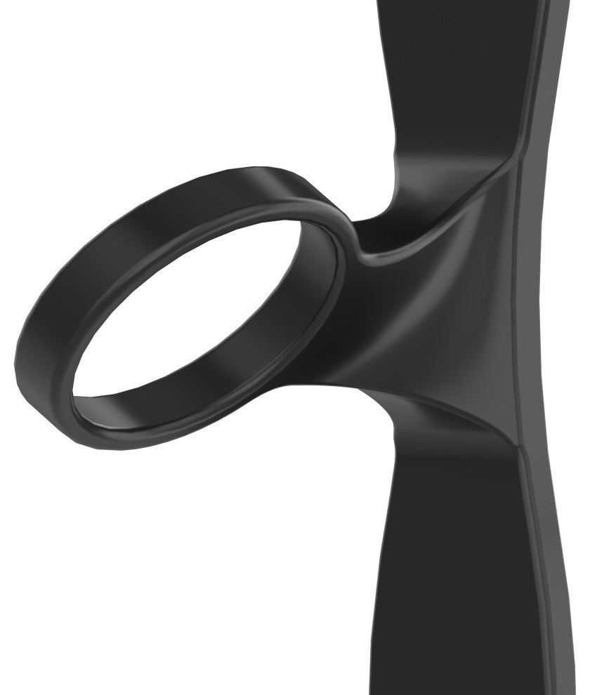 Helix Single 5 (minimalist wall mounted metal wine rack), Matte Black, Left Facing Bottle