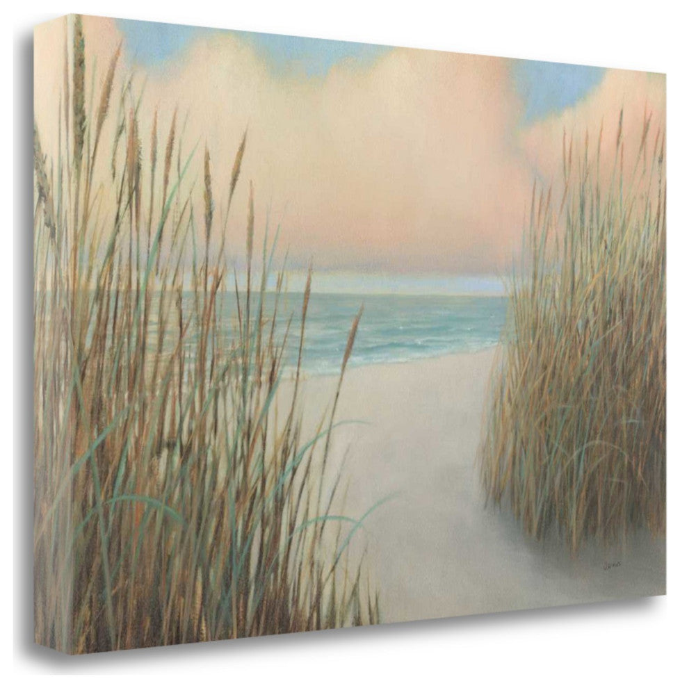 34" Natural Coastal Beach Trail Giclee Print on Gallery Wrap Canvas Wall Art
