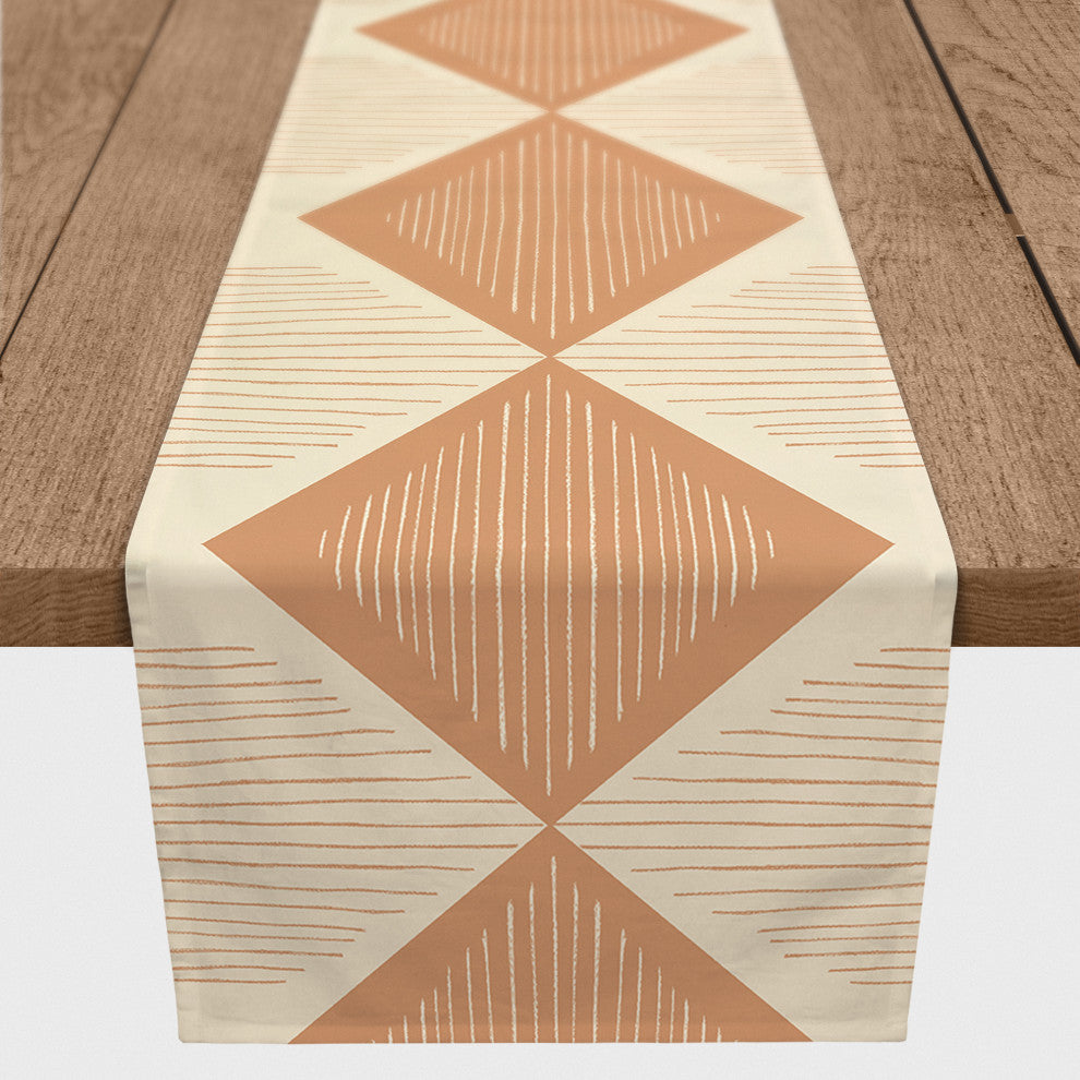Loose Lines Triangle 16x72 Cotton Twill Runner