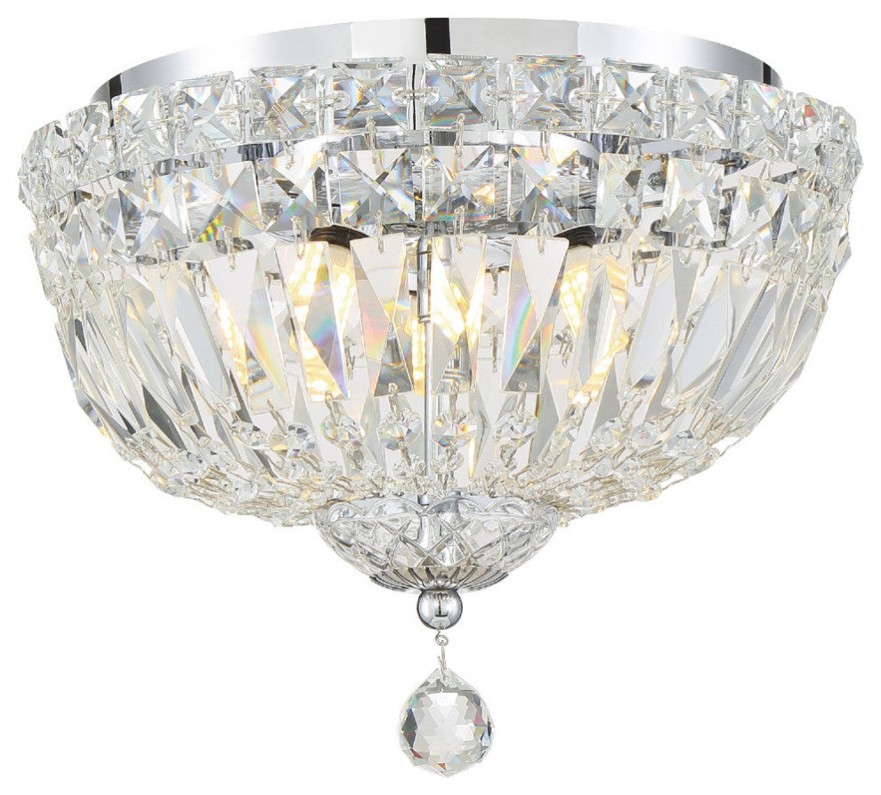 Crystorama ROS-A1004-CH-CL-MWP, 4-Light Ceiling Mount, Polished Chrome