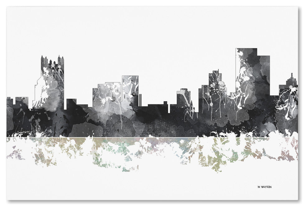 Marlene Watson 'Pittsburgh Pennsylvania Skyline BG-1' Canvas Art, 22"x32"