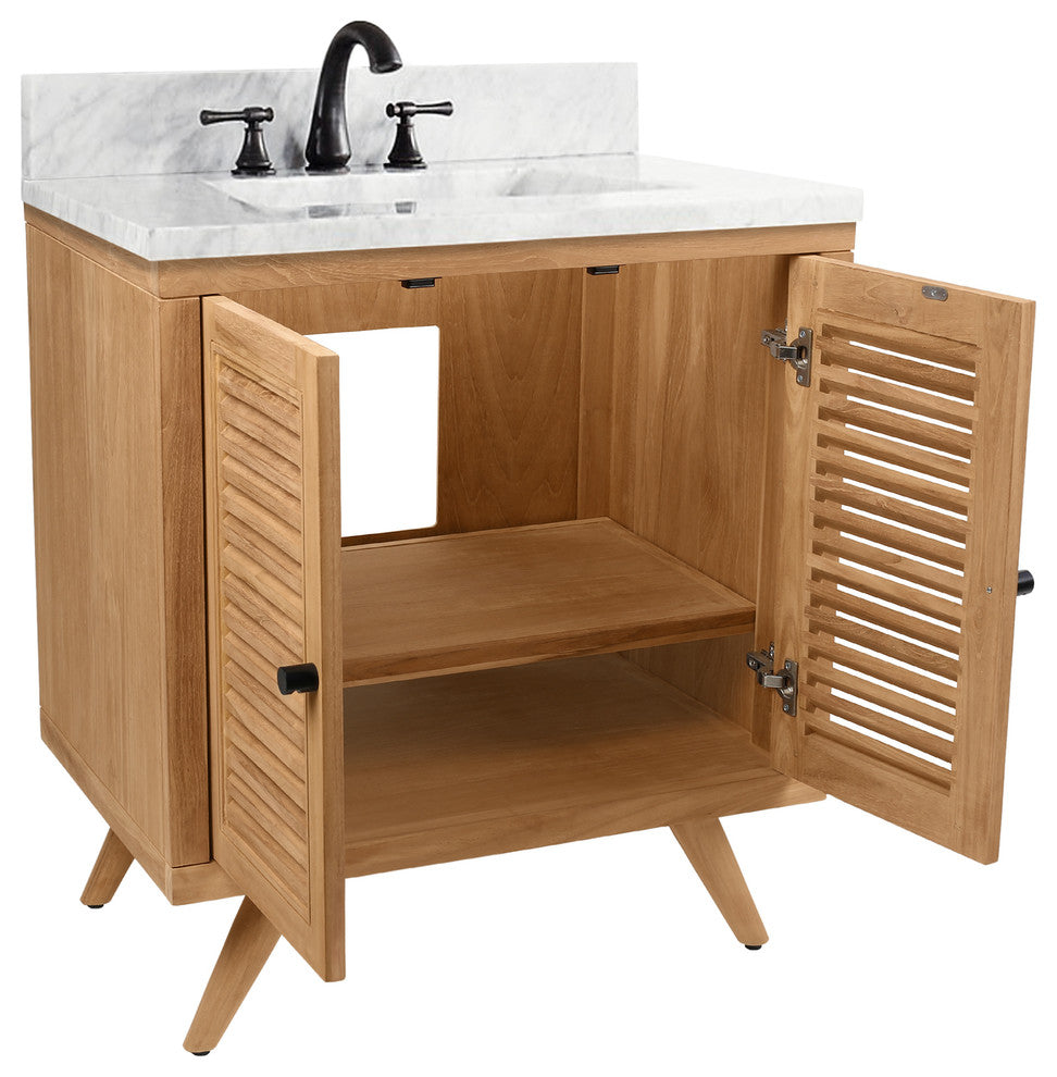 Avanity Harper Vanity Combo, Natural Teak, 30"