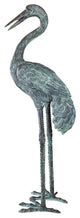 Bronze Crane Statue, Curved Neck, Large
