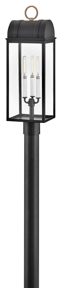 Hinkley Lighting 10661 Campbell 3 Light 25" Tall Post Light - Black