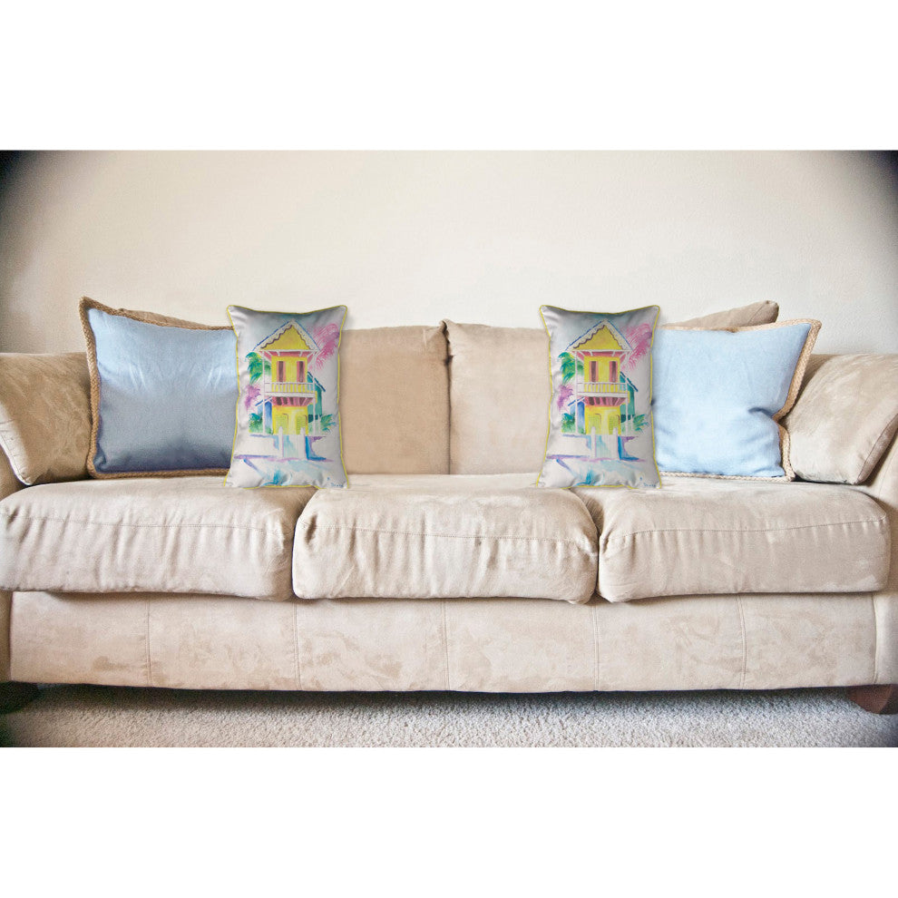 W. Palm Hut Yellow Large Indoor/Outdoor Pillow 16x20
