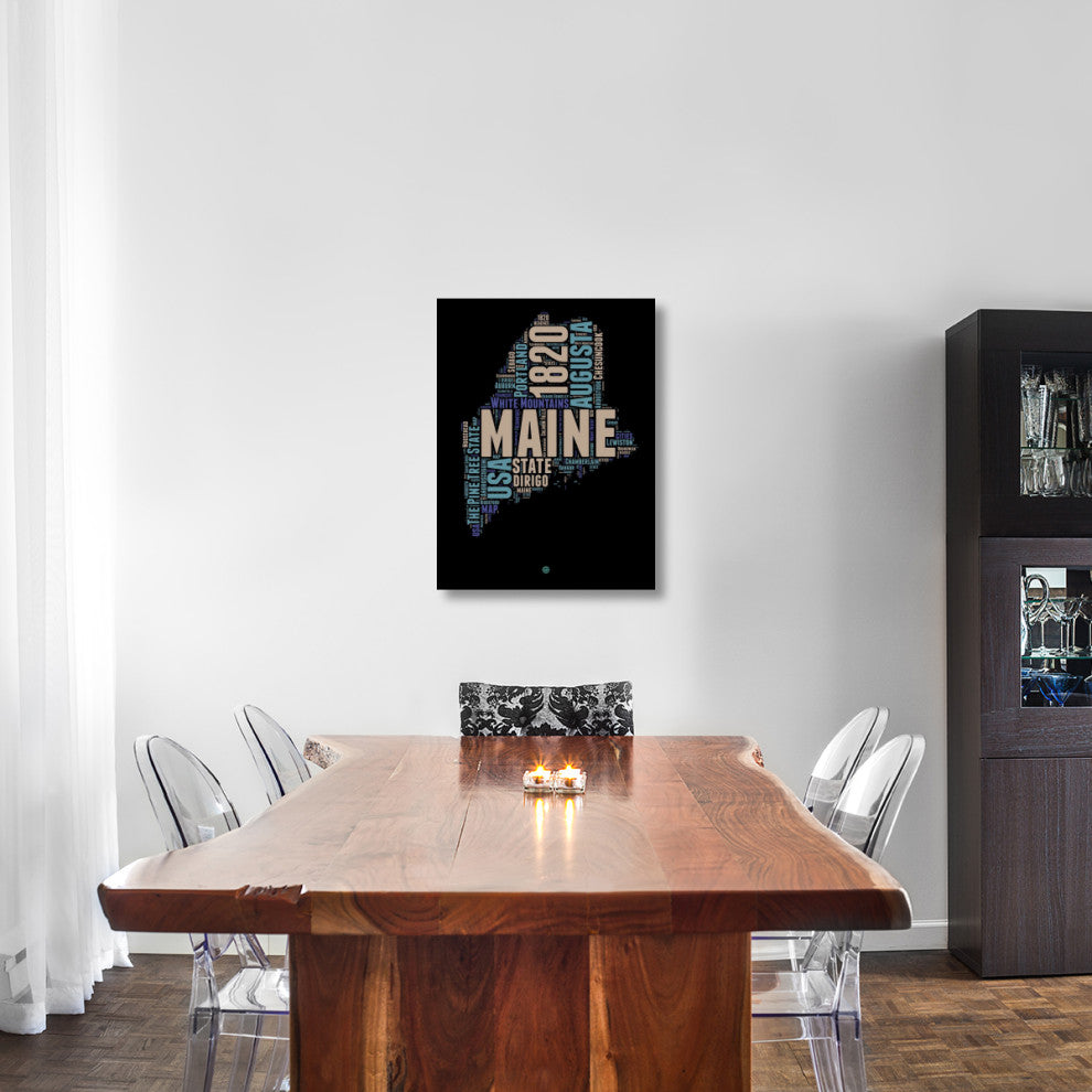 "Maine Word Cloud 1" Fine Art Print