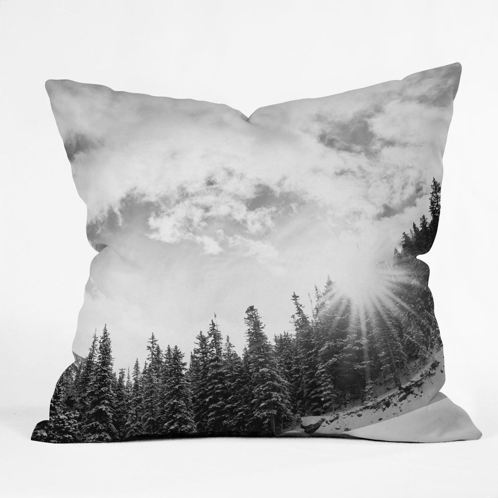 Bird Wanna Whistle White Mountain Throw Pillow, 18"x18"