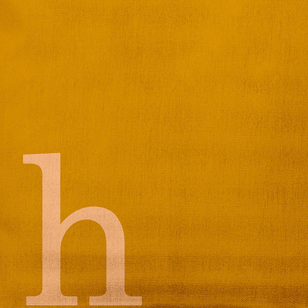 26"x26" Modern Monogram Decorative Throw Pillow, Autumn Gold