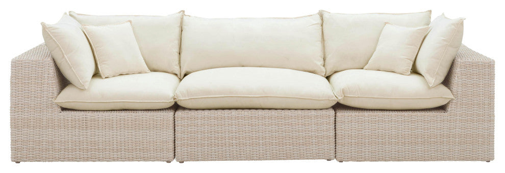 Cali Natural Wicker Outdoor Living Room Set