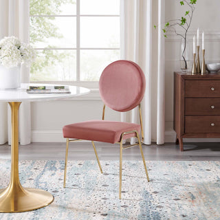 Craft Performance Velvet Dining Side Chair, Gold Dusty Rose