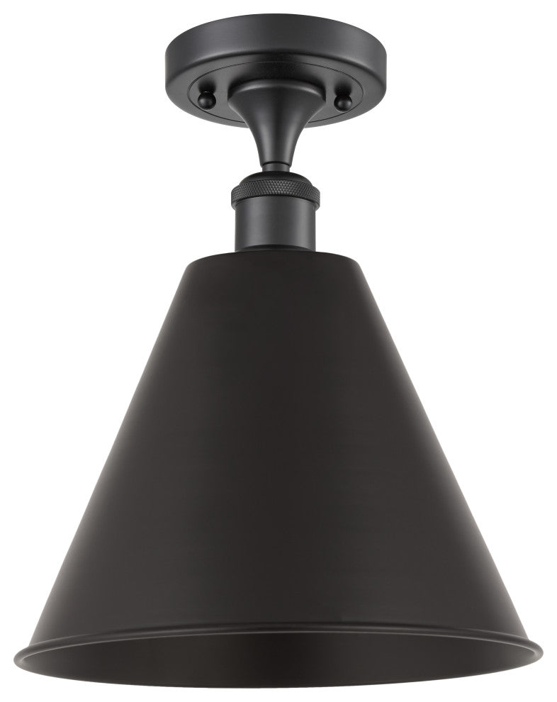 Ballston Cone Semi-Flush Mount, Matte Black, Matte Black