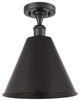 Ballston Cone Semi-Flush Mount, Matte Black, Matte Black