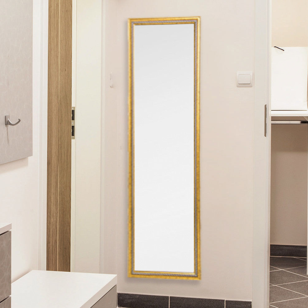 50" Lx14" W Rectangle Glass Framed Wall Mounted Bathroom Vanity Mirror