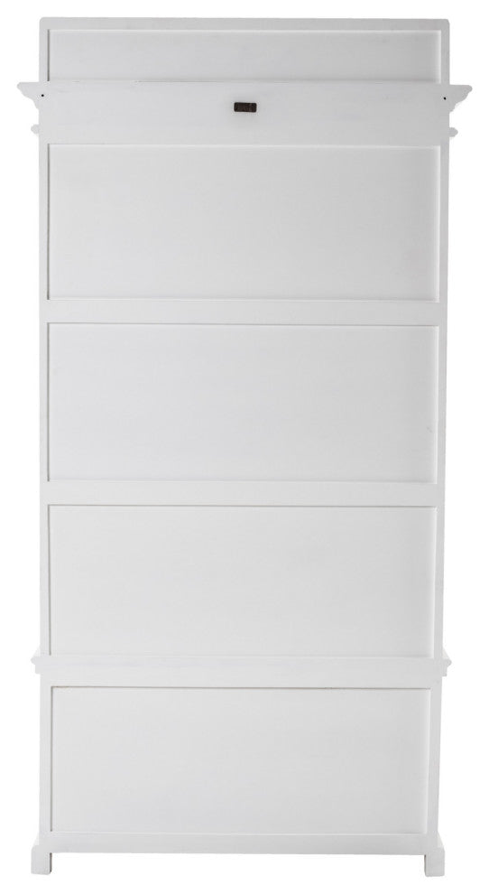 Classic White Entryway Coat Rack and Bench With Baskets