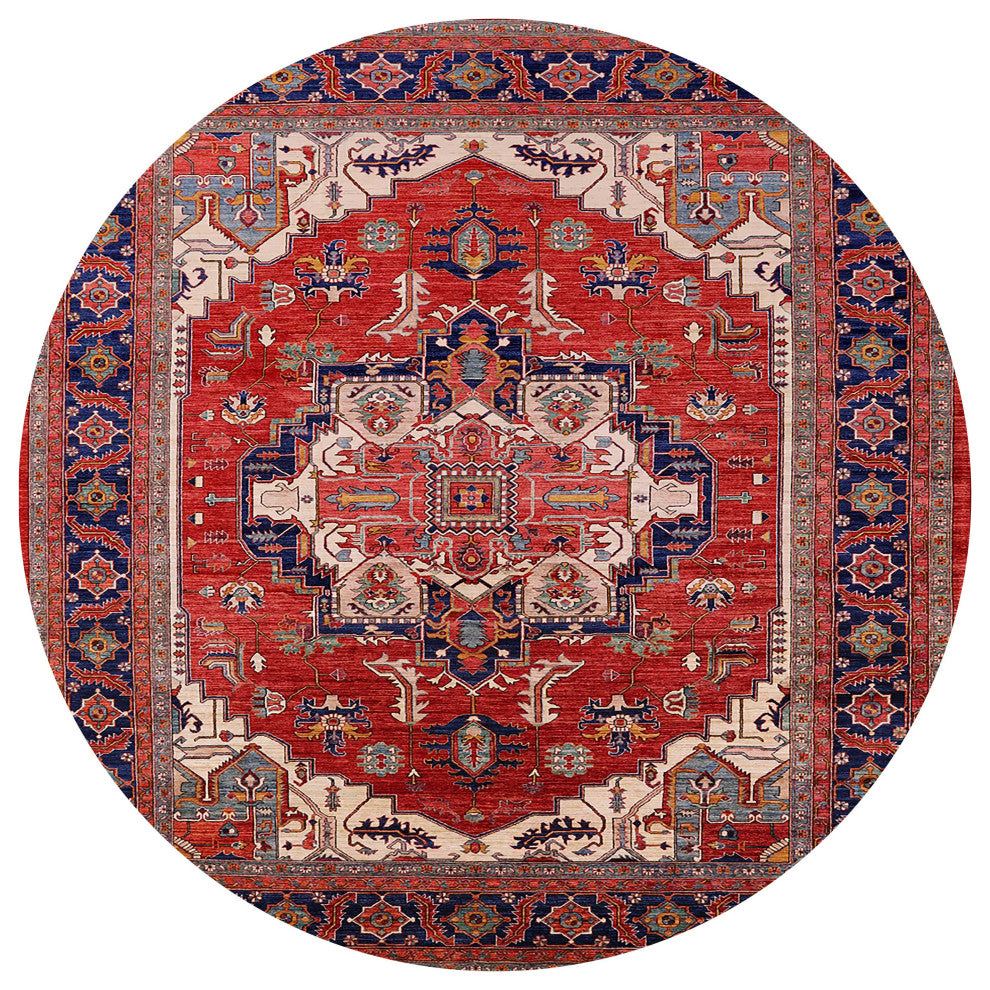 Ahgly Company Indoor Round Mid-Century Modern Area Rugs, 4' Round