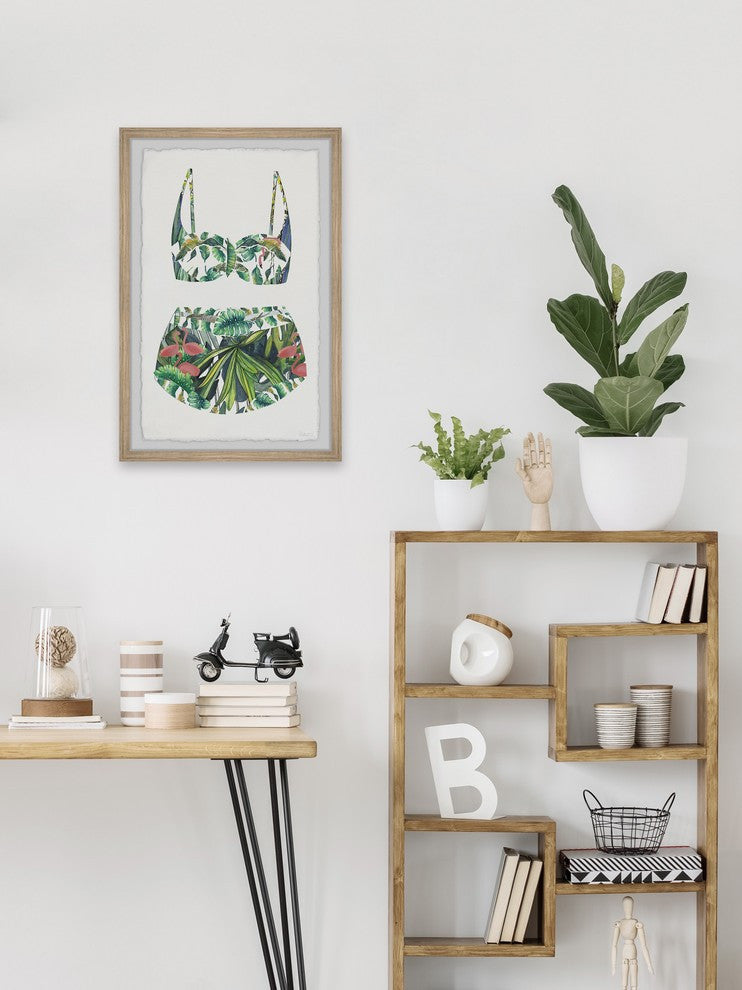 "Tropical Forest Swimsuit" Framed Painting Print, 20"x30"