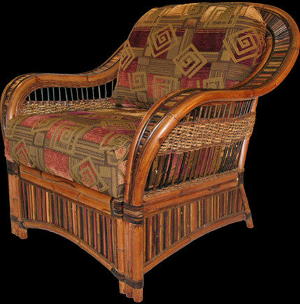 Congo Arm Chair in Cocoa, Baja-Lemon Fabric