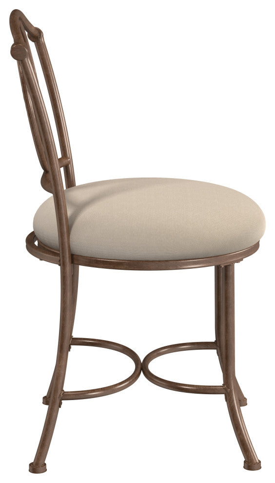 Hillsdale Furniture Emerson Metal Vanity Stool, Golden Bronze