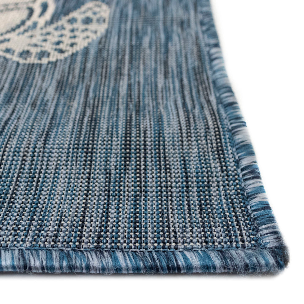 Carmel Seaturtles Indoor/Outdoor Rug, Navy, 1'11"x7'6" Runner