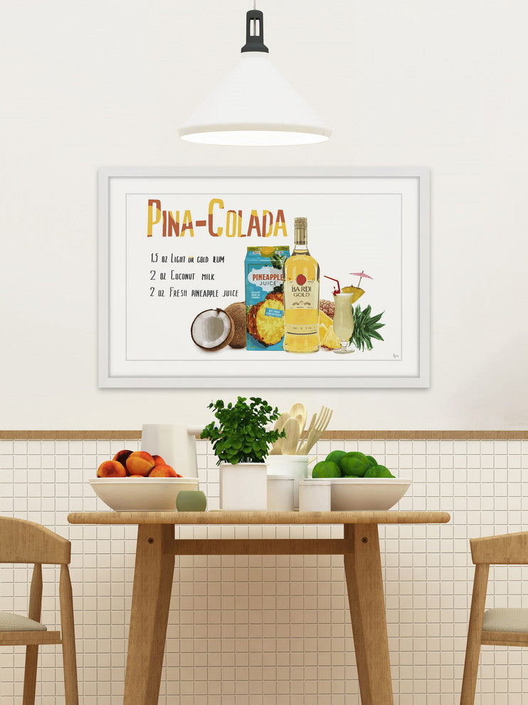 "Pina Colada Concoction" Framed Painting Print, 36"x24"