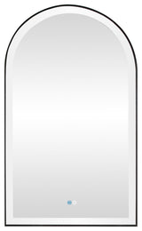 Estartit Oval LED Wall Mount Mirror, Brushed Black, 24" W X 40" H