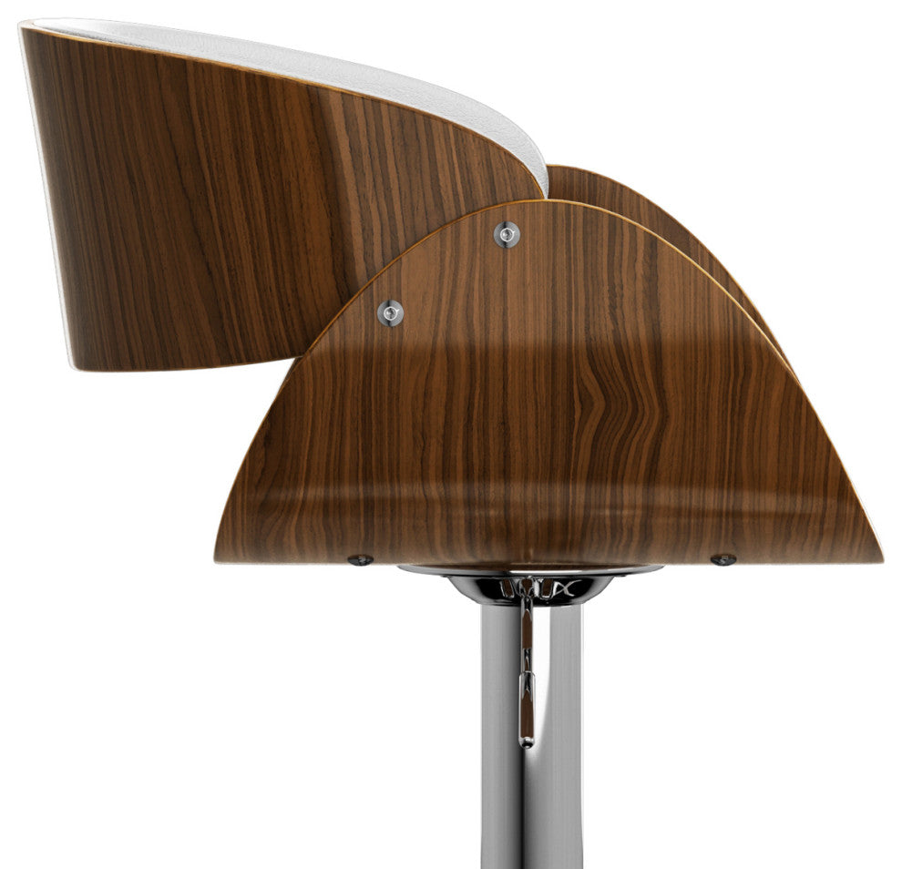 Amery Adjustable Swivel Bar Stool, White