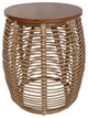 Iris Round Rattan End Table - Honey