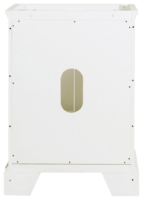 Windsor Matte White Traditional Bathroom Cabinet, 24"