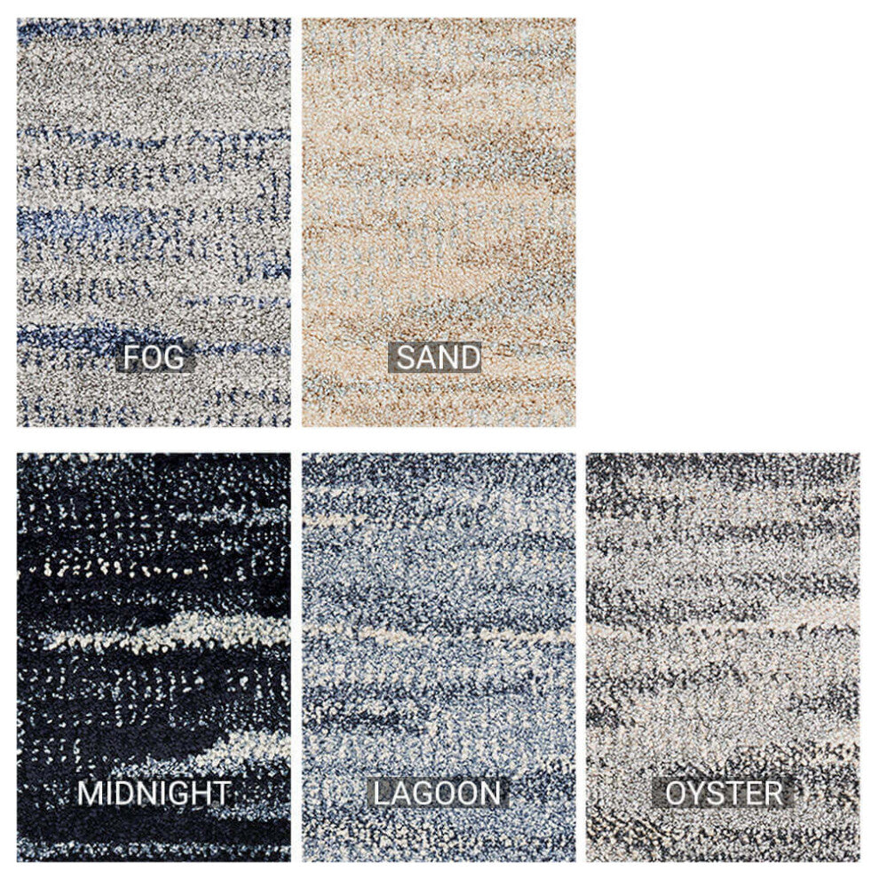 Lake George Contemporary Area Rug Collection, Lake George, Fog, 7x7