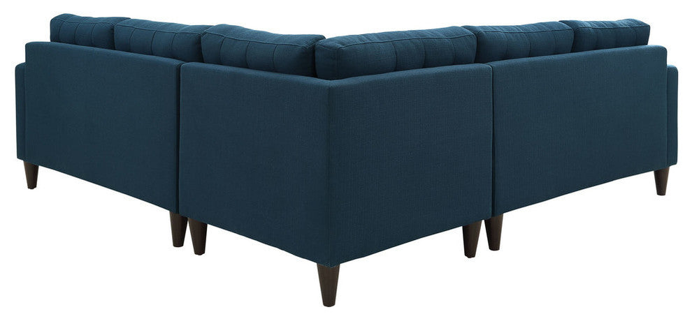 Modern Contemporary Fabric Sectional Sofa Set, Azure Fabric, 3-Piece Set