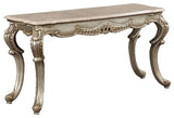 ACME Furniture Miliani Marble & Wood Sofa Table in Natural/Antique Bronze