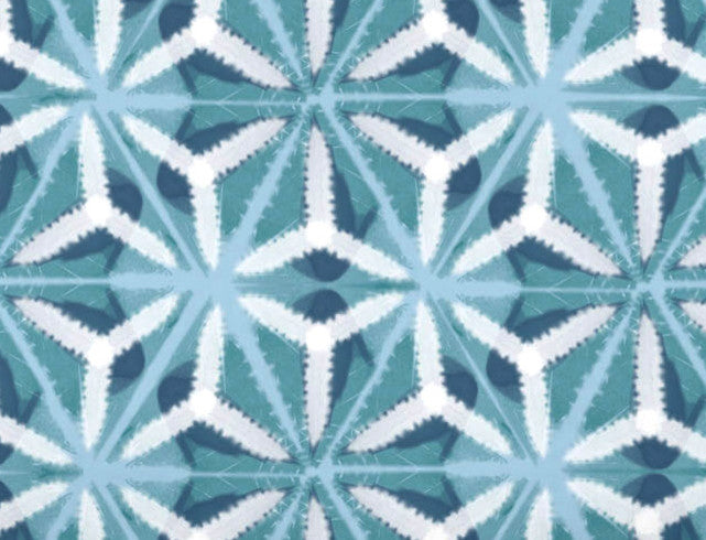 Water Mosaic, Geometric Print Bath Towel, Teal