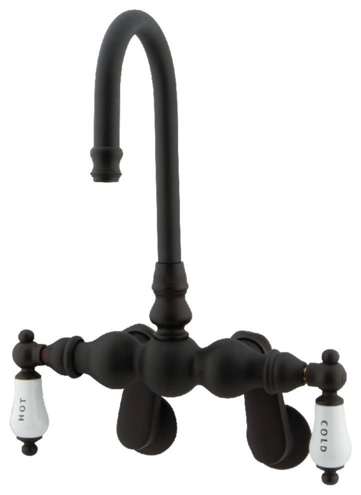 Kingston Brass Adjustable Center Wall Mount Tub Faucet, Oil Rubbed Bronze