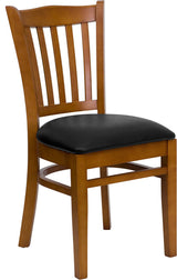 Cherry Wood Chair-Blk Vinyl