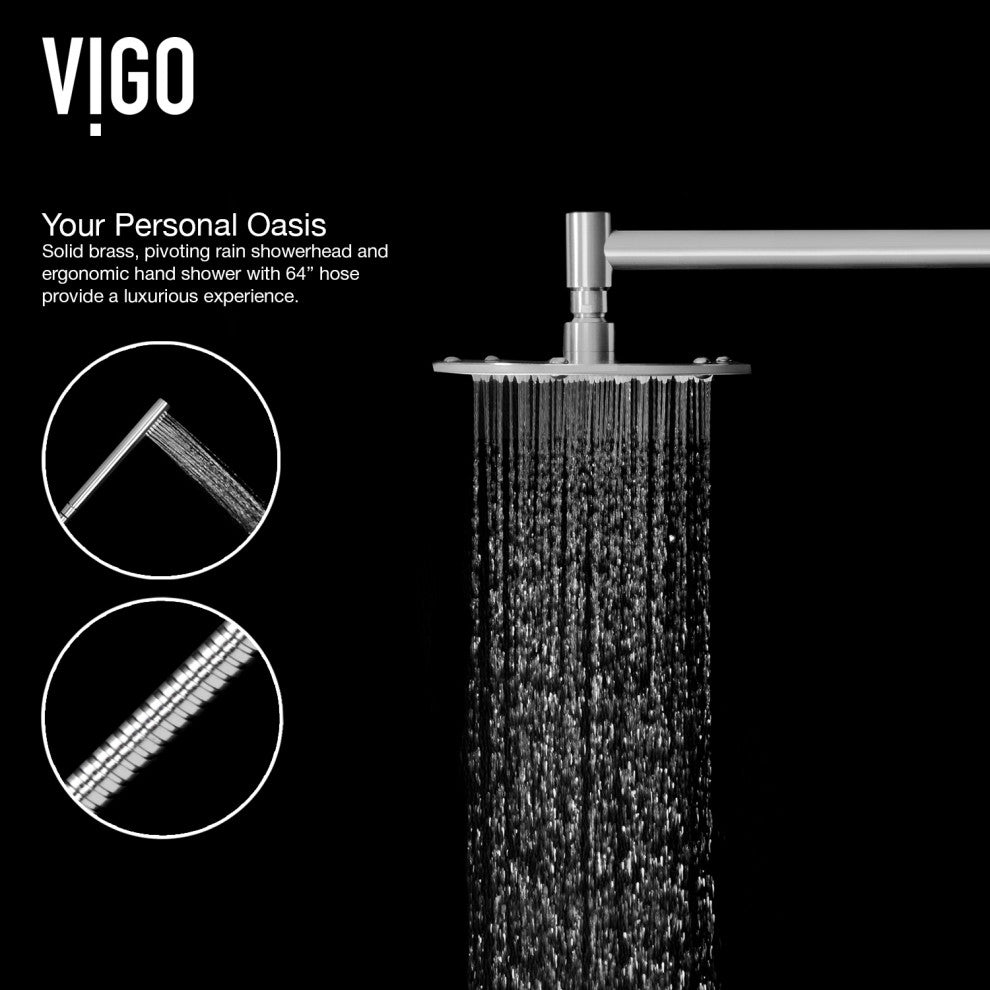 Dilana 67" H x 6" W 6-Jet Shower Panel with Round Shower Head in Stainless Steel