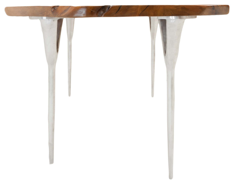 Walnut Slab Table with Cast Aluminium Legs 74"x37"x30"