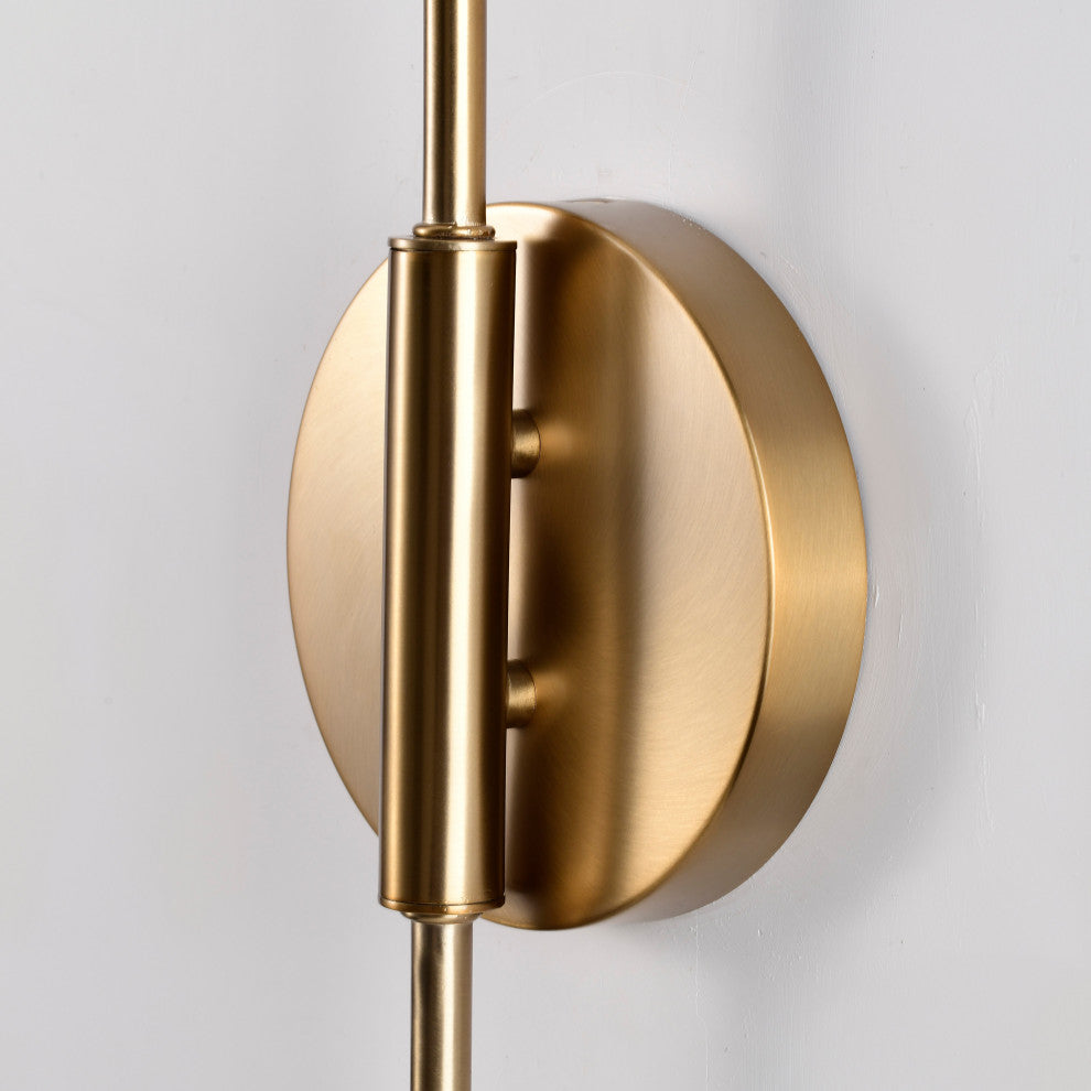 Trilby 2-Light Wall Sconce, Matte Black With Burnished Brass
