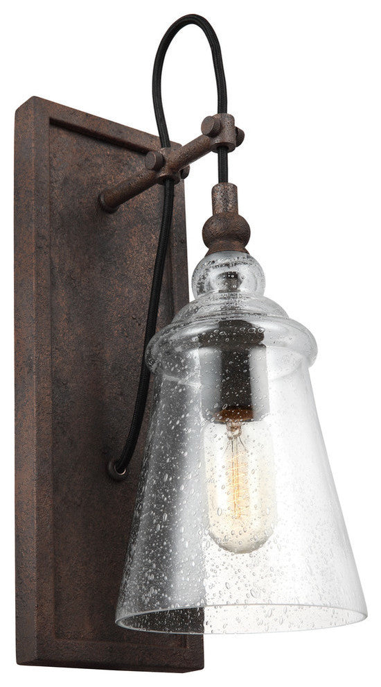 Generation Lighting 1-Light Sconce, Dark Weathered Iron