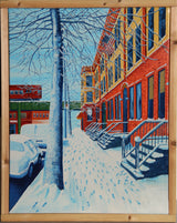Lawrence Madine, Footsteps In The Snow, Oil Painting
